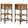 vidaXL Noat&ouml;flu sk&aacute;pur 2 pcs Br&uacute;nn 33,5 x 36 x 70 cm Verkefnavi&eth;ur