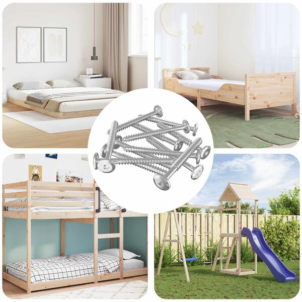 vidaXL Tr&eacute;stungur 1350 pcs Silfur St&aacute;l