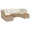 vidaXL Gar&eth;s&oacute;fa sett me&eth; p&uacute;&eth;i 6 pcs Drapplita&eth;ur p&oacute;l&yacute;rattan