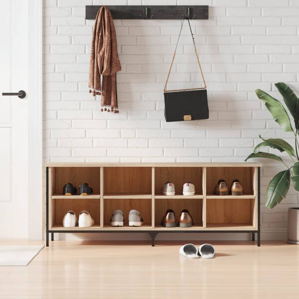 vidaXL Sk&oacute;sk&aacute;pur Sonoma Eik 131x35x50 cm Samsettur Vi&eth;ur