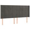 vidaXL H&ouml;f&eth;agafl me&eth; Eyrum 203x16x118/128 cm D&ouml;kkgr&aacute;tt Flauel
