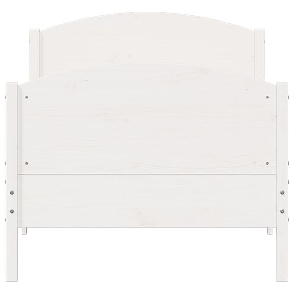 vidaXL R&uacute;mgrind &aacute;n D&yacute;nu Hv&iacute;t 90x200 cm Gegnheil Fura