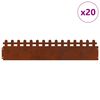 vidaXL Grasskantur 20 pcs Rusty 103 x 0,05 x 22 cm Ve&eth;ra&eth; st&aacute;l