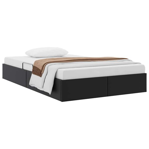 vidaXL Geymslu R&uacute;m me&eth; d&yacute;nu Svartur 120 x 200 cm Gervile&eth;ur