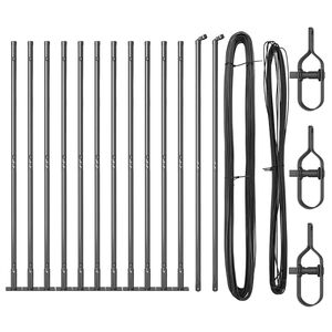 vidaXL Girðingarpóstar 13 pcs Grár Ø32mm 150 cm Sinkhúðað stál