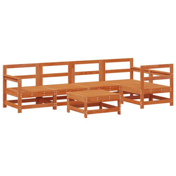 vidaXL Gar&eth;setustofa 6 pcs VaxBr&uacute;nn Mass&iacute;ft furuvi&eth;