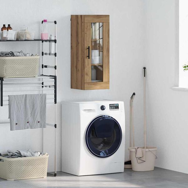 vidaXL Veggsk&aacute;pur Artisan Eik 34,5 x 34 x 90 cm