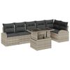 vidaXL Gar&eth;s&oacute;fa sett me&eth; geymslu me&eth; kodda 7 pcs Lj&oacute;sgr&aacute;r p&oacute;l&yacute;rattan