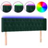 vidaXL LED H&ouml;f&eth;agafl D&ouml;kkgr&aelig;nt 163x16x78/88 cm Flauel