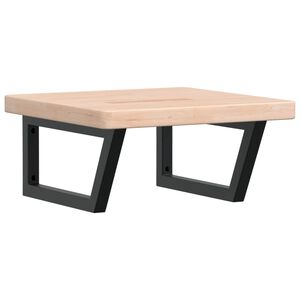 vidaXL Veggfest Handlaugarhilla Stál og Gegnheil Eik