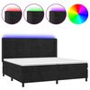 vidaXL H&oacute;lfa&eth; Springr&uacute;m me&eth; D&yacute;nu&LED Svart 200x200cm cm Flauel