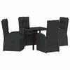 vidaXL Gar&eth;ur bor&eth;sett me&eth; p&uacute;&eth;i 5 pcs Svartur p&oacute;l&yacute;rattan