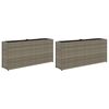 vidaXL Gr&oacute;&eth;urker me&eth; 2 Pottum 2 stk Gr&aacute;tt 90x20x40 cm P&oacute;l&yacute;rattan