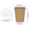 vidaXL Pappírs kaffibollar með loki 1000 stk 8oz 200ml