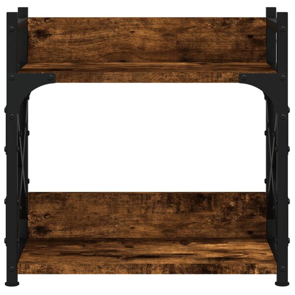 vidaXL Prentarastandur 2 hæða Reykt Eik 40x20x40 cm Samsettur Viður