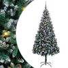 vidaXL Gervi j&oacute;latr&eacute; me&eth; 300 LED Gr&aelig;nn 210 cm PVC, st&aacute;l og plast