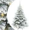 vidaXL Gervi j&oacute;latr&eacute; me&eth; 150 LED me&eth; standi Hv&iacute;tt 120 cm PE og PVC