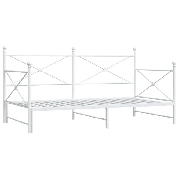 vidaXL Daybed me&eth; r&uacute;llu &aacute;n d&yacute;nu Hv&iacute;tt 107x203 cm St&aacute;l