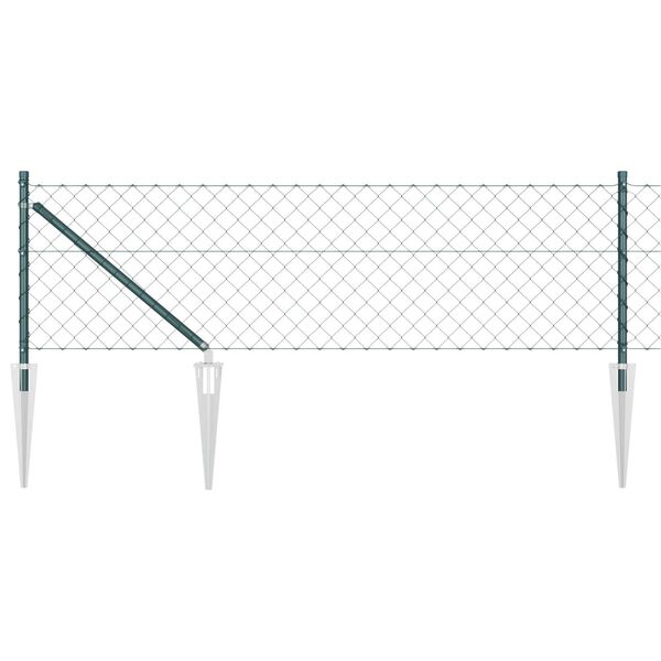 vidaXL Girðingarpóstur Grænn 10 x 0,6 m (60 x 60 mm net) Stál og PVC