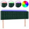 vidaXL LED H&ouml;f&eth;agafl D&ouml;kkgr&aelig;nt 147x16x78/88 cm Flauel