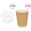 vidaXL Papp&iacute;rs kaffibollar me&eth; loki 1000 stk 12oz 300ml