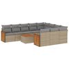 vidaXL 11 Hluta Gar&eth;s&oacute;fasett me&eth; Sessum Drapplita&eth; P&oacute;l&yacute;rattan