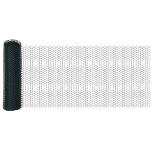 vidaXL Hexagon girðing Grænn 0.5 x 10 m Stál