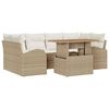 vidaXL Gar&eth;s&oacute;fa sett me&eth; geymslu 7 pcs Drapplita&eth;ur Poly rattan