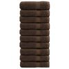 vidaXL G&aelig;&eth;aba&eth;handkl&aelig;&eth;i SOLUND 10 stk Br&uacute;nt 100x150cm 600g/fm
