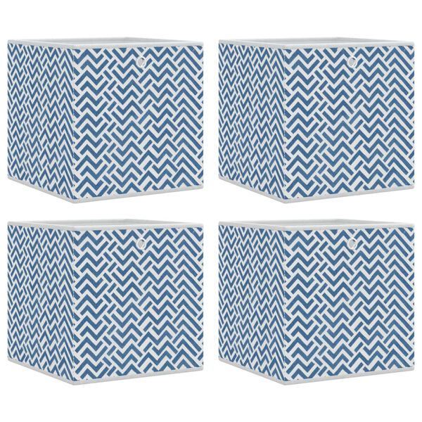 vidaXL Samanbrj&oacute;tanleg Geymslubox 4 stk Bl&aacute;r 32x32x32 cm &Oacute;ofinn D&uacute;kur