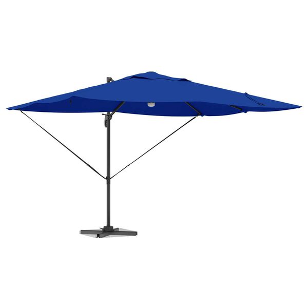 vidaXL Cantilever Roma Parasol Blátt og svart 352 x 251 x 265 cm