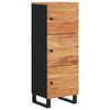 vidaXL H&aacute;r Sk&aacute;pur 3 hur&eth;um 40x33x110 cm Gegnheil Akas&iacute;a og j&aacute;rni