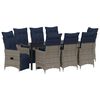 vidaXL Bor&eth; og st&oacute;laflokkur me&eth; p&uacute;&eth;i 9 pcs Gr&aacute;r PE rattan
