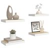 vidaXL Vegghengdar Hillur 4 stk. Eikarlitur & Hv&iacute;tur 40x23x3,8cm MDF