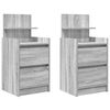 vidaXL N&aacute;ttbor&eth;ssk&aacute;par me&eth; 2 Sk&uacute;ffum 2 stk Gr&aacute;r Sonoma 38x34x80 cm