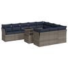 vidaXL 11 Hluta Gar&eth;s&oacute;fasett me&eth; Sessum Gr&aacute;r P&oacute;l&yacute;rattan Akas&iacute;uvi&eth;ur