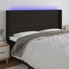 vidaXL LED h&ouml;fu&eth;gafl Svart 203x16x118/128 cm Efni