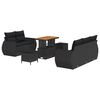 vidaXL Gar&eth;s&oacute;fa sett 8 pcs Svartur p&oacute;l&yacute;rattan