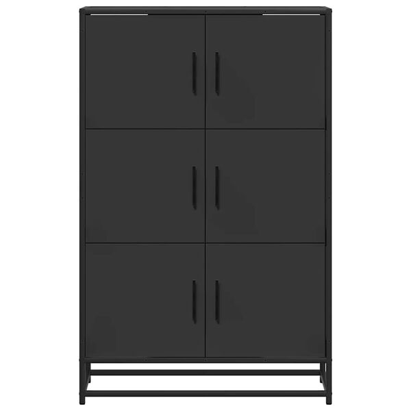 vidaXL Highboard Svartur 68x35x106,5 cm Hanna&eth;ur vi&eth;ur og m&aacute;lmur