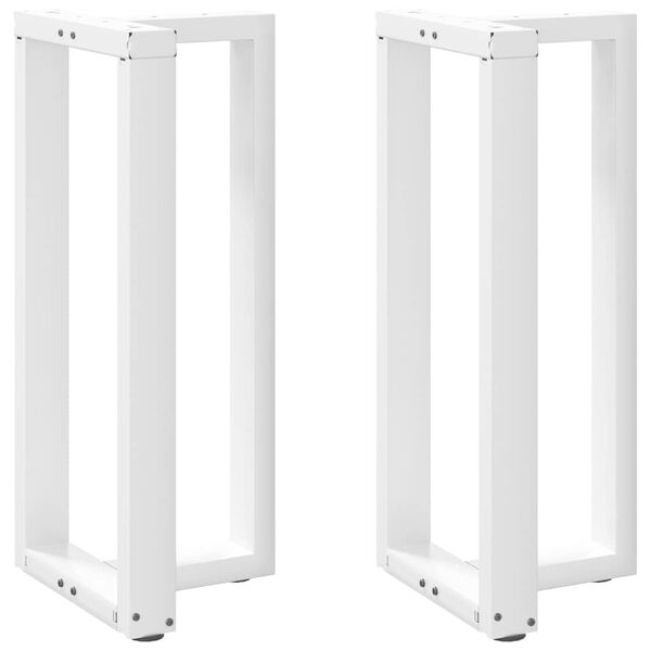 vidaXL barbor&eth;sf&aelig;tur T-laga 2 stk. hv&iacute;t 40x35x(90-91) cm st&aacute;l