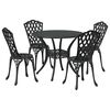 vidaXL Gar&eth;ur bor&eth;sett 5 pcs Svartur &Aacute;l