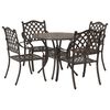 vidaXL Gar&eth;ur bor&eth;sett 5 pcs bronze &Aacute;l