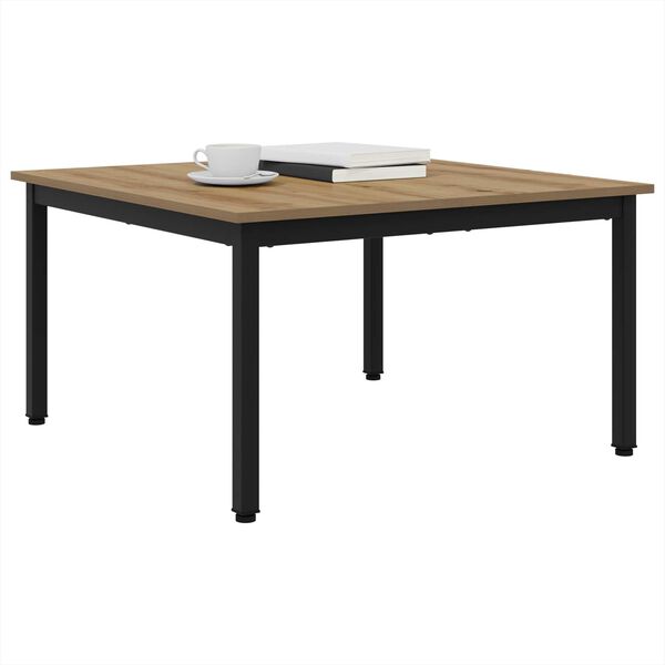 vidaXL S&oacute;fabor&eth; Listama&eth;ur Eik 80 x 80 x 45 cm Samsettur vi&eth;ur