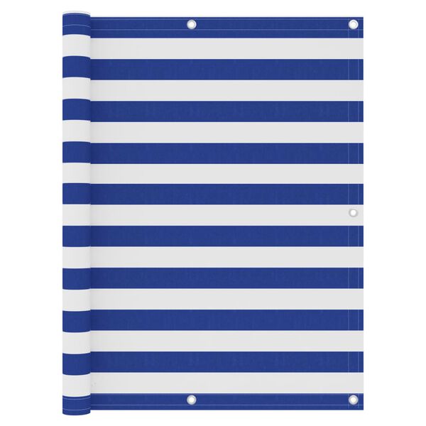 vidaXL Svalaskilr&uacute;m Hv&iacute;tt og Bl&aacute;tt 120x400 cm Oxfordefni