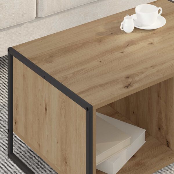 vidaXL S&oacute;fabor&eth; Listama&eth;ur Eik 80 x 50 x 40 cm Samsettur vi&eth;ur