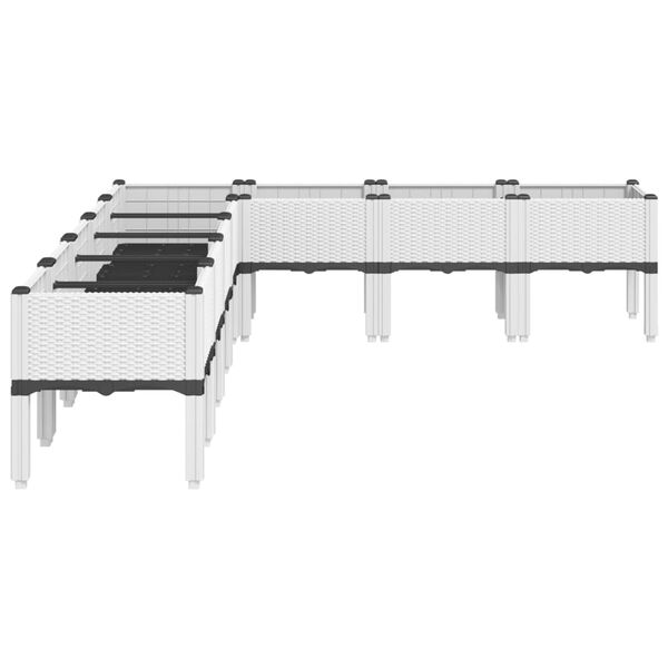 vidaXL Gróðurkassi á Fótum Hvítur 200x160x42 cm PP