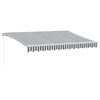 vidaXL &Uacute;tdraganlegt Skyggni me&eth; LED Reykgr&aacute;tt og Hv&iacute;tt 350x250 cm