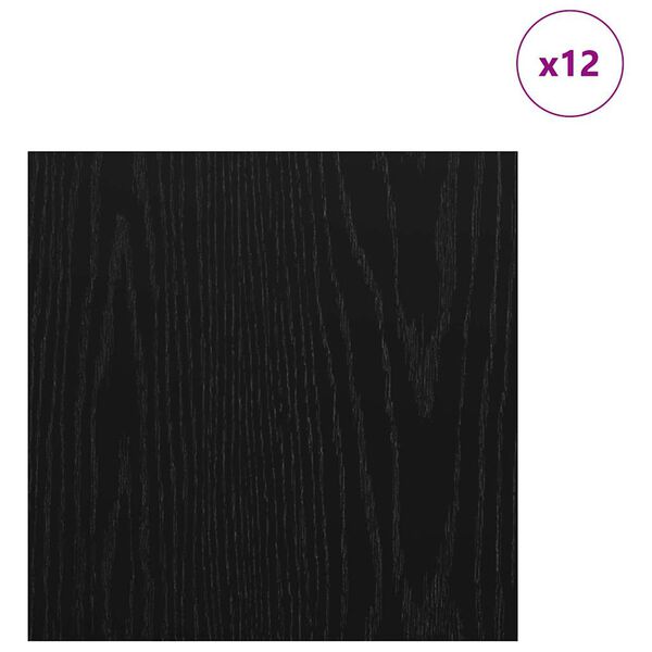 vidaXL Skreyting spjöld 12 pcs Svört eik 30 x 30 x 0.3 cm