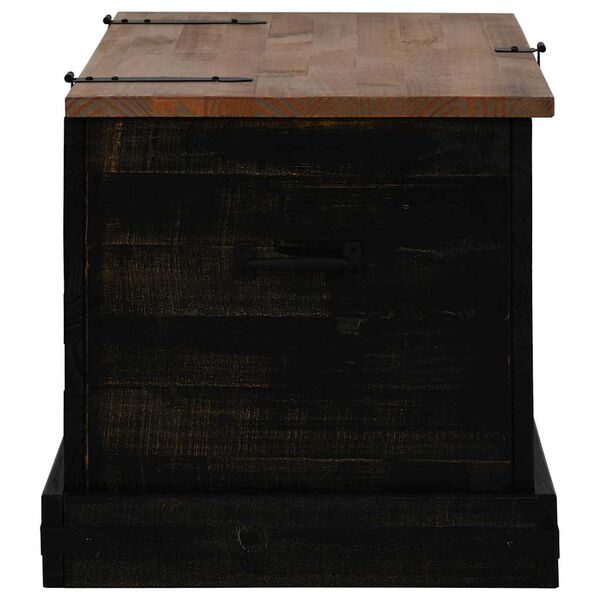 vidaXL Geymslukista HALDEN Svartur 91x48x47 cm Solid Wood Furu