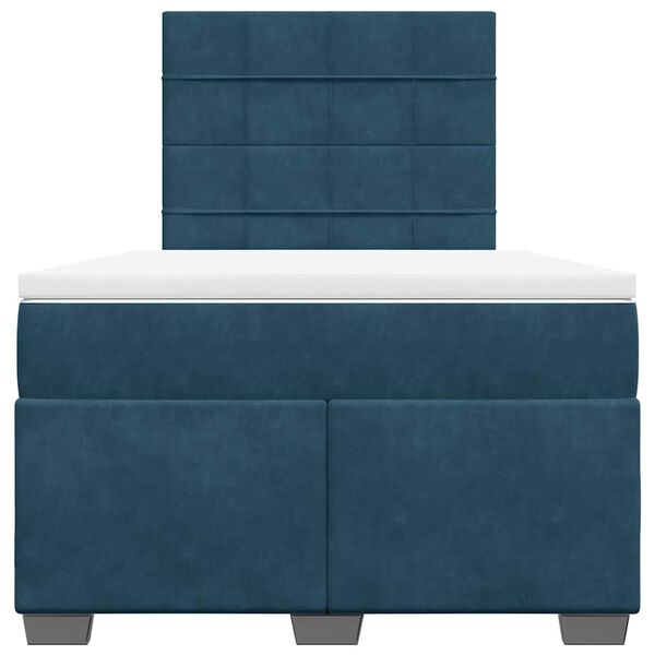 vidaXL H&oacute;lfa&eth; Springr&uacute;m me&eth; D&yacute;nu Bl&aacute;tt 120x200 cm Flauel